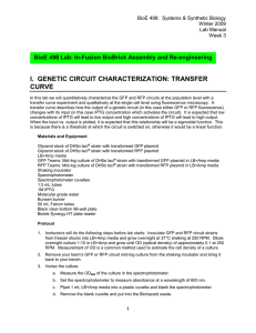 I.  GENETIC CIRCUIT CHARACTERIZATION: TRANSFER CURVE