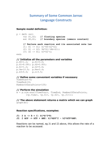 Summary of Some Common Jarnac Language Constructs
