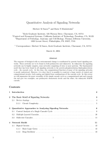 Quantitative Analysis of Signaling Networks