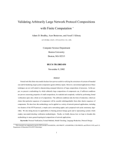 Validating Arbitrarily Large Network Protocol Compositions with Finite Computation