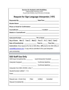 Request for Sign Language Interpreter / RTC