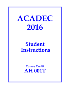 ACADEC 2016 Student Instructions