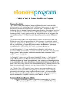 College of Arts &amp; Humanities Honors Program