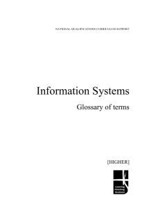 Information Systems Glossary of terms  [HIGHER]