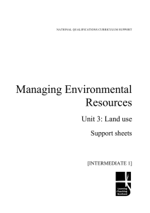 Managing Environmental Resources Unit 3: Land use Support sheets