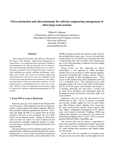 Ultra-automation and ultra-autonomy for software engineering management of ultra-large-scale systems
