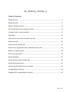 SEI_Webinar_DevOps_3 Table of Contents