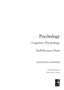 abc Psychology Cognitive Psychology Staff Resource Pack