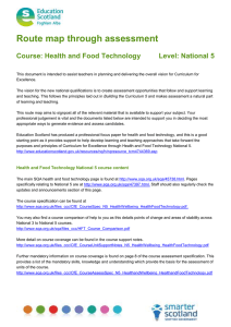 Route map through assessment  Course: Health and Food Technology Level: National 5