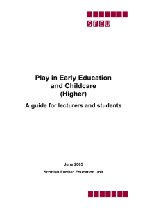 Play in Early Education and Childcare (Higher) A guide for lecturers and students