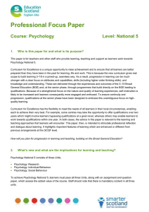 Professional Focus Paper  Course: Psychology Level: National 5
