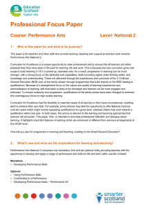 Professional Focus Paper  Course: Performance Arts Level: National 2