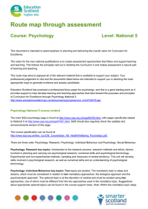 Route map through assessment  Course: Psychology Level: National 5