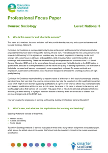 Professional Focus Paper  Course: Sociology Level: National 5