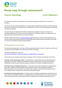 Route map through assessment  Course: Sociology Level: National 5