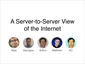 A Server-to-Server View of the Internet Bala Georgios