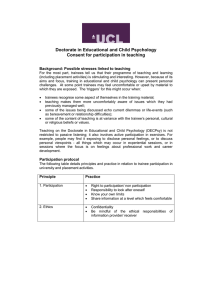 Doctorate in Educational and Child Psychology Consent for participation in teaching