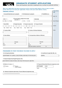 GRADUATE STUDENT APPLICATION