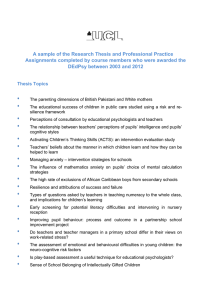 A sample of the Research Thesis and Professional Practice