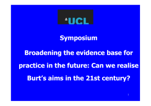 Symposium y p Broadening the evidence base for