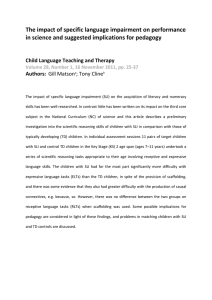 The impact of specific language impairment on performance  in science and suggested implications for pedagogy 