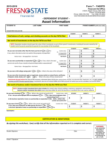 Asset Information 2015-2016  Form 7 -  FASSTD