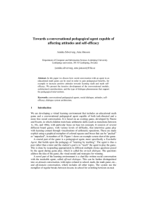 Towards a conversational pedagogical agent capable of affecting attitudes and self-efficacy