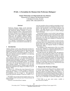 PCQL: A Formalism for Human-Like Preference Dialogues Abstract