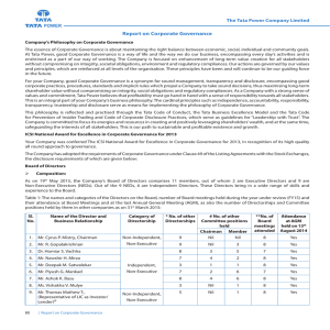 Report on Corporate Governance The Tata Power Company Limited
