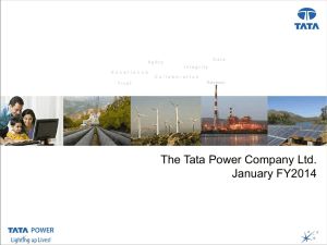 Presentation Title The Tata Power Company Ltd.  January FY2014