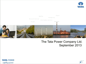 Presentation Title The Tata Power Company Ltd.  September 2013