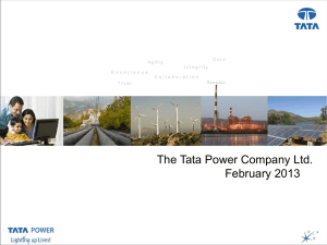 Presentation Title The Tata Power Company Ltd.  February 2013