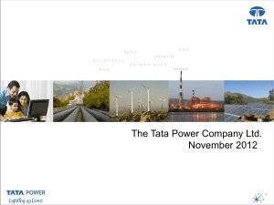 Presentation Title The Tata Power Company Ltd.  November 2012
