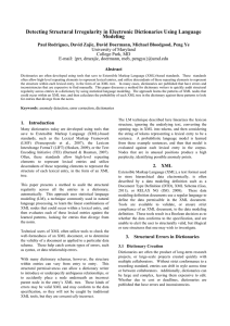 Detecting Structural Irregularity in Electronic Dictionaries Using Language Modeling Abstract