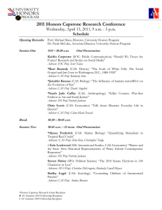 2011 Honors Capstone Research Conference Schedule