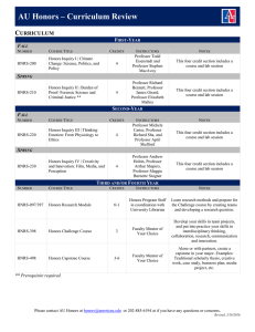 AU Honors – Curriculum Review C  URRICULUM