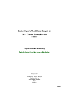 Administrative Services Division 2011 Climate Survey Results Fresno Department or Grouping: