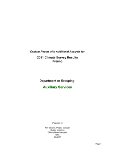 Auxiliary Services 2011 Climate Survey Results Fresno Department or Grouping: