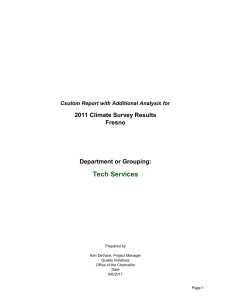 Tech Services 2011 Climate Survey Results Fresno Department or Grouping: