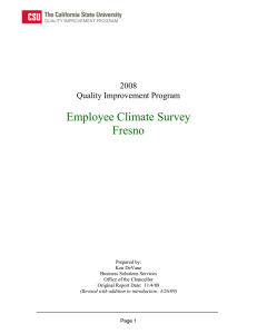 Employee Climate Survey Fresno 2008 Quality Improvement Program