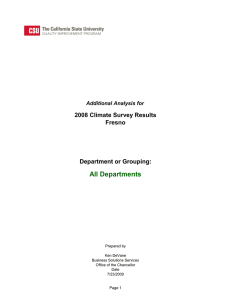 All Departments 2008 Climate Survey Results Fresno Department or Grouping:
