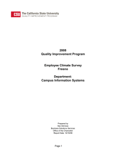 2008 Quality Improvement Program Employee Climate Survey Fresno