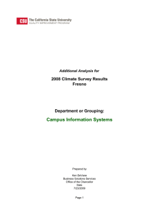 Campus Information Systems 2008 Climate Survey Results Fresno Department or Grouping:
