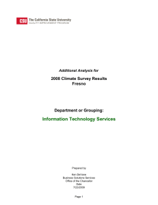 Information Technology Services 2008 Climate Survey Results Fresno Department or Grouping: