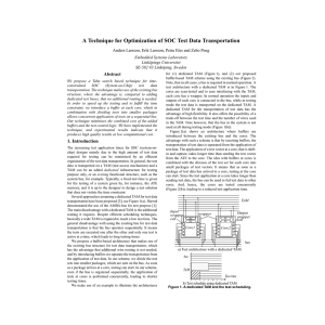 A Technique for Optimization of SOC Test Data Transportation Abstract