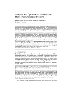 Analysis and Optimization of Distributed Real-Time Embedded Systems Link ¨oping University