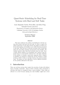 Quasi-Static Scheduling for Real-Time Systems with Hard and Soft Tasks