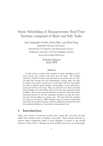 Static Scheduling of Monoprocessor Real-Time Luis Alejandro Cort´