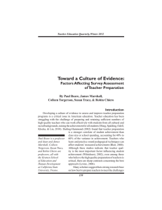 Paul Beare, James Marshall, Colleen Torgerson, Susan Tracz, &amp; Robin... Teacher Education Quarterly, Winter 2012
