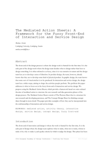 The Mediated Action Sheets: A Framework for the Fuzzy Front-End Abstract